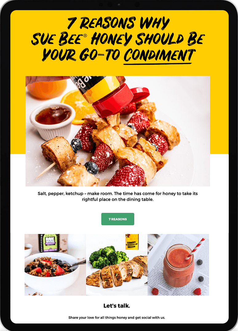 Honey is a condiment